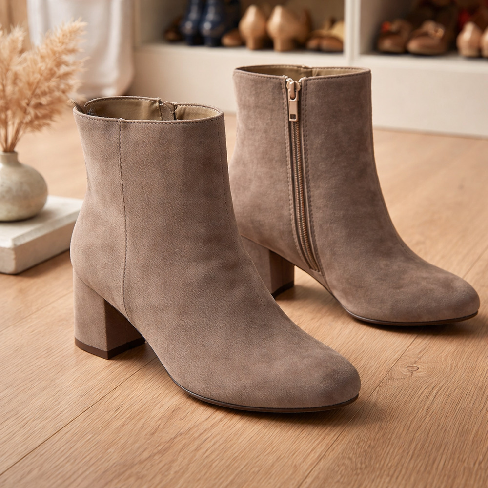 NIB MOODY-1 SQUARE TOE BOOTIE Brushed Faux Suede by Bamboo size 8